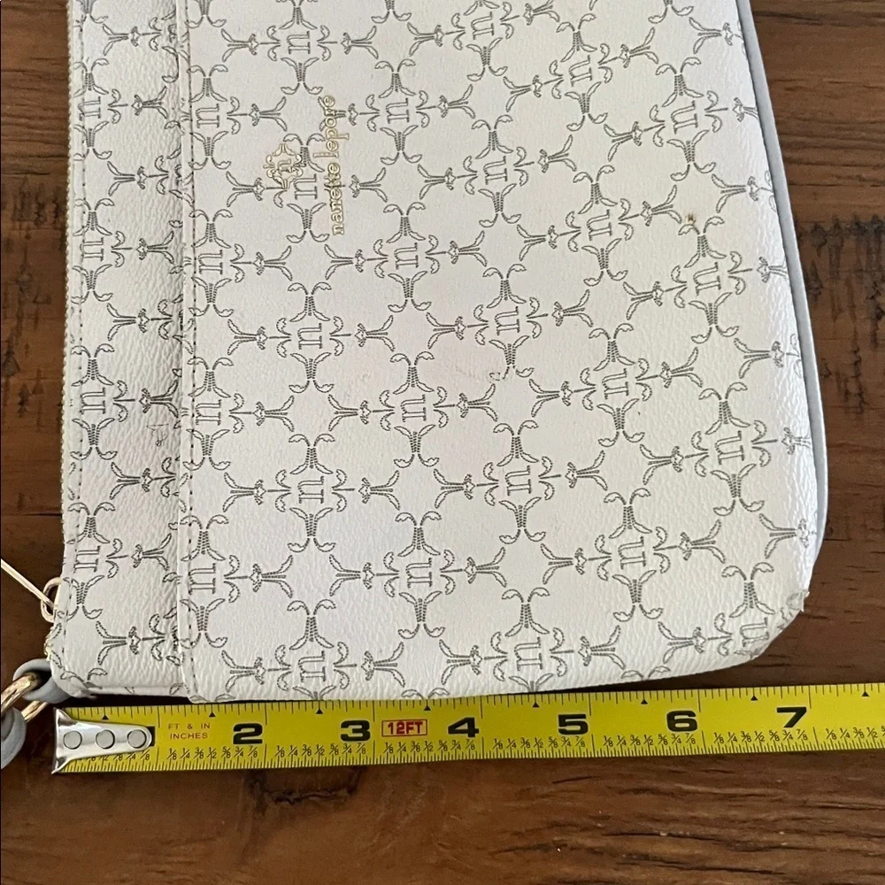 Nanette Lepore Cream and Gray Patterned Crossbody Purse NWOT
